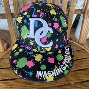 VTG Washington DC Size Small Embroidered Hat Baseball Cap Paint Splatter - Picture 1 of 6