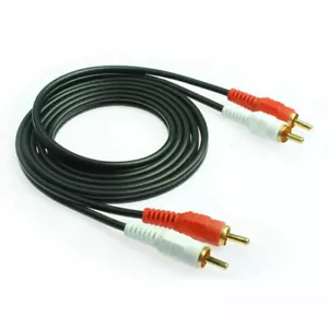 1.4m Twin RED WHITE 2 RCA PHONO Audio LEFT RIGHT Cable Male to Male Lead GOLD - Picture 1 of 4