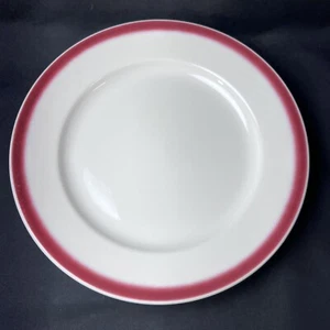 One Homer Laughlin Restaurant Ware Airbrushed Red Rim Dinner Plate 11” - Picture 1 of 5