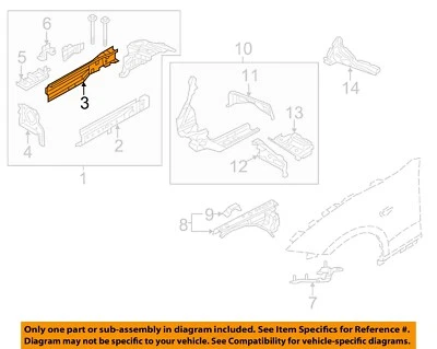 FIAT OEM 17-20 124 Spider Structural Components Rails-Inner Rail 68313313AA - Image 1 of 2