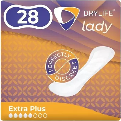 3x Drylife Lady Extra Plus Discreet Premium Incontinence Pads For Women Pack 28