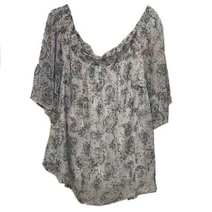 Torrid Chiffon Paisley Print Bluse Damen 3 3XL Schulterfrei Gefüttert - Bild 1 von 10