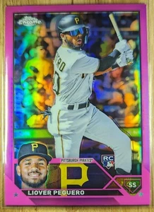 2023 Liover Peguero Topps Chrome Pink Refractor MLB Pittsburgh Pirates Baseball - Picture 1 of 2