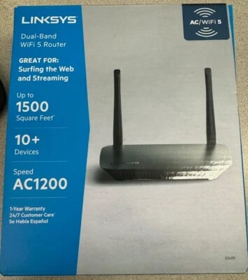 Linksys AC1200 1.2 Gbps Speed WiFi Router - E5400 - JC - Image 1 of 3