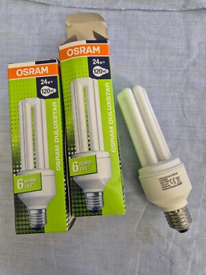 2x Osram DULUXSTAR Lumilux Energiesparlampe ESL 24W 827 E27 - Bild 1 von 2