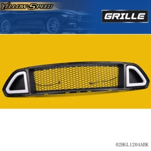 Front Hood Upper Mesh Grille W/ White DRL LED Light Fit For 15-2017 Ford Mustang - Foto 1 di 12