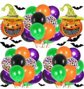 Halloween Party Balloon decor Pack Confetti Pumpkins jack o lantern 72pc - Picture 1 of 4