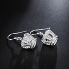 925 sterling Silver Charms crown crystal Earrings for women wedding cute gift