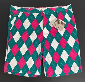 Royal & Awesome Golf Shorts Par-gyle Argyle Novelty Stag Party Dress Up 44 BNWT - Picture 1 of 14
