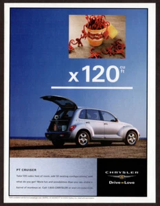 2002 CHRYSLER PT Cruiser Vintage Original Print AD - 120 cubic feet Silver car - Picture 1 of 1
