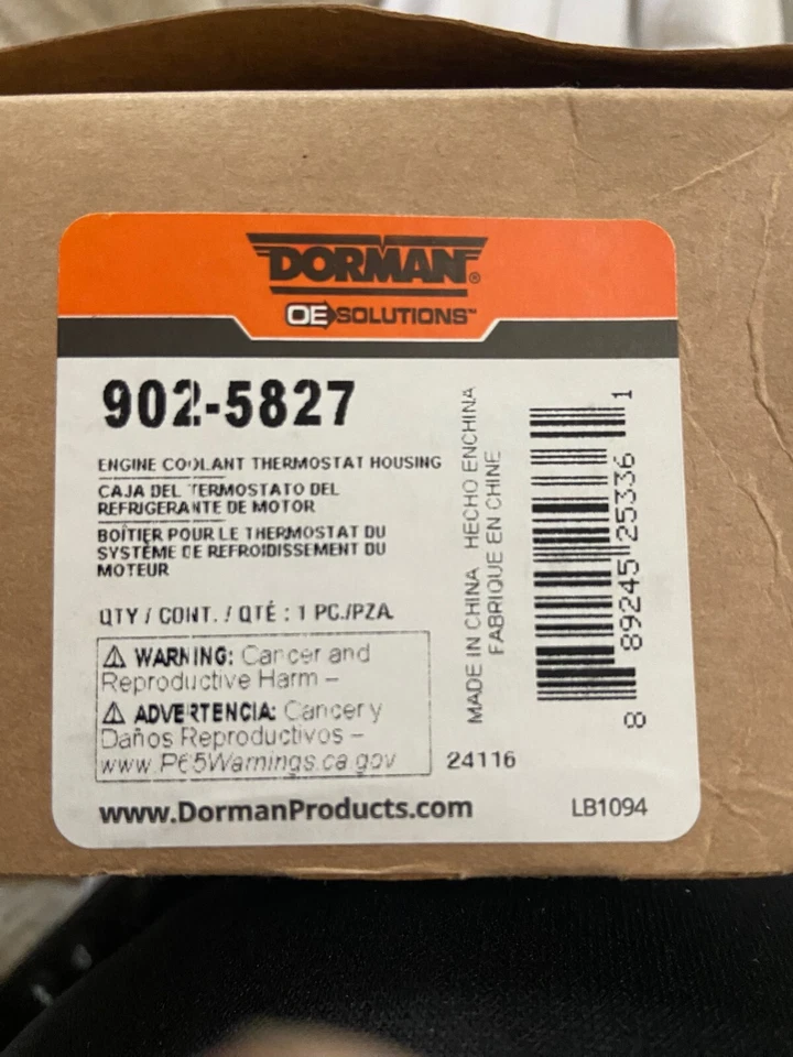 Carcasa termostato refrigerante motor Dorman 902-5827 para modelos seleccionados de Acura/Honda, Foto 1 de 1