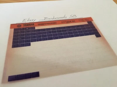 Yamaha DT125E 1989 DTE 125 3MB1 Micro Ficha Lista De Piezas Catálogo Microficha - Imagen 1 de 2