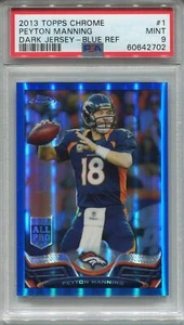 Topps NFL Chrome 2013 Blue Refractor [199] Base Card #1 Peyton Manning PSA 9 - Bild 1 von 2