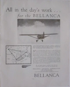 Original 1931 BELLANCA AIRCRAFT COPORATION Vintage Airplane Map Advertisement - Picture 1 of 5
