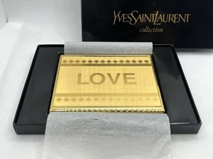 Authentischer Vintage YVES SAINT LAURENT YSL ""LOVE"" Logo Zigarettenhalter Etui Gold mit Box - Bild 1 von 12