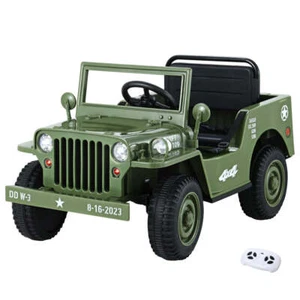 NNEDSZ Rigo Kids Ride On Car Off Road Military Toy Cars 12V Olive - Picture 1 of 8
