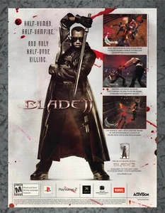 Blade II Marvel Playstation 2 PS2 Xbox 2002 stampa vintage pubblicità art - Foto 1 di 1