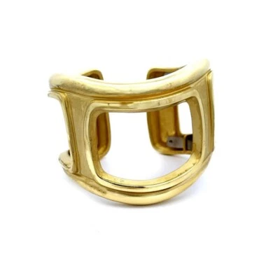 Bracelete de punho aberto vintage ouro amarelo 18k 45 mm de largura Kieselstein - Imagem 1 de 4
