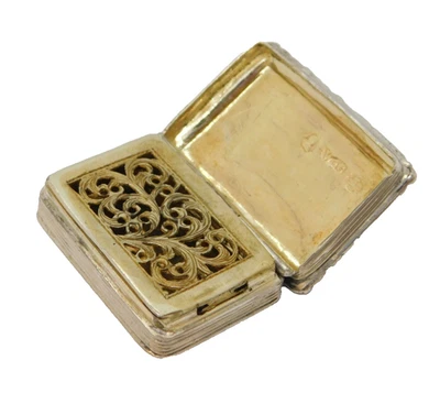 Antigua vinagreta de plata esterlina Jorge IV de 1826 Birmingham William Simpson Foto 1 de 4