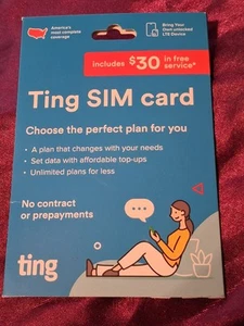 CARTE SIM Kit de Démarrage pour Ting Mobile 5G LTE Forfait Prépayé Sans Contrat BYOD avec 30€ - Photo 1 sur 6