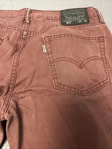 Levi's 511 34x30 Men's Slim Fit Jeans Brick Red Zip Fly - Picture 1 of 11