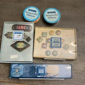 3 Box Lot Portafolia Brads Flowers & More Metal Embellishments - Incomplete Read - Picture 1 of 7