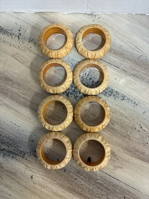 Juego de 8 servilleteros de plástico con aspecto de madera estilo granja beige tostado Foto 1 de 4