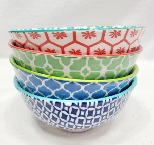 International Chelsea Collection, Set Of 4 Ecclectic Porcelain Bowls - Picture 1 of 18