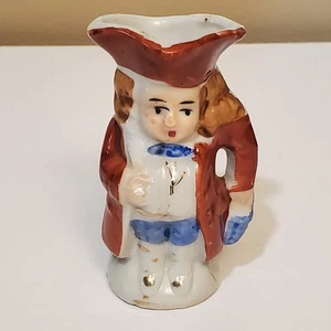 Vintage Toby Jug Miniature Character Creamer Figural Pitcher Japan Hand Painted - Picture 1 of 10