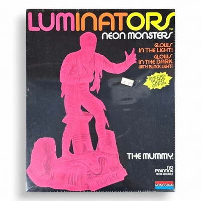 1992 Monogram Luminators The Mummy Neon Monsters 1/8 Scale Kit #1622 *New Sealed - Image 1 of 4