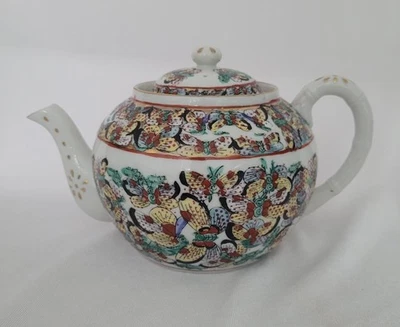 RARA Tetera Cantón China Siglo XIX 1000 Mariposas Patrón. Marcado claramente Foto 1 de 4