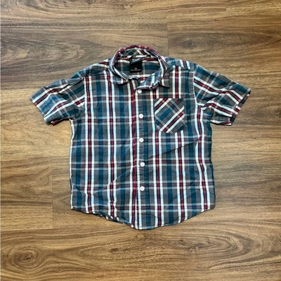 Shaun White Boys Button Down Shirt XS Plaid Short Sleeve Red Blue Check - Image 1 of 4