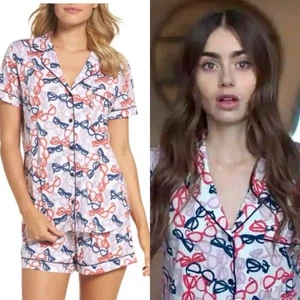 Kate Spade Pyjama ASO Emily In Paris Lily Collins Brille Shorts Set Größe L - Bild 1 von 11
