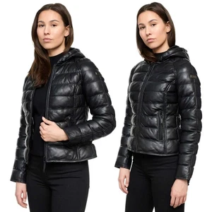 Chaqueta de cuero Tazzio acolchada chaqueta de cuero para mujer chaqueta de transición de cuero auténtico - Imagen 1 de 10