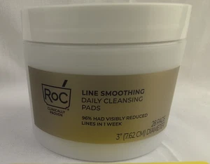 RoC Line Smoothing Daily Cleansing Pads 28 Count New Sealed Anti-Aging Exfoliate - Picture 1 of 3