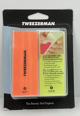 Juego de bloques suaves y brillantes Tweezerman Neon Hot 4 en 1 con almohadillas de repuesto Foto 1 de 4