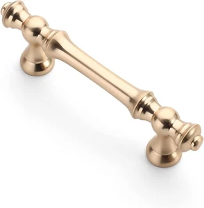 10 Stück 3 Zoll Gebürstetes Messing Küche Schrank Griffe, Zink Gold Schublade Griffe - Bild 1 von 13