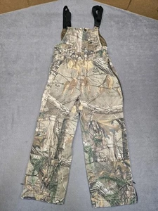 Cabelas Kids Size Small Insulated Bib Overalls Realtree Camouflage Full Zip - Picture 1 of 16
