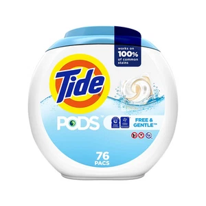 Tide PODS Free & Gentle HE Laundry Detergent Capsules Coldwater Clean Scent 63 - Picture 1 of 9