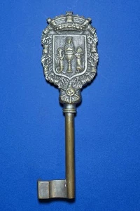 19th Century Ceremonial Key Crest of Coimbra Hollow Barrel Single Bit Key - Picture 1 of 6