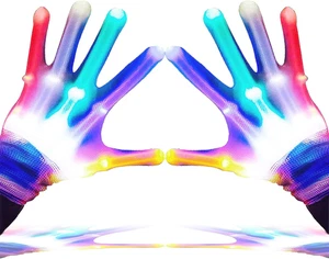 LED Light-Up Gloves for Kids, Teens & Adults – 5 Colors, 6 Flashing Modes - Picture 1 of 14