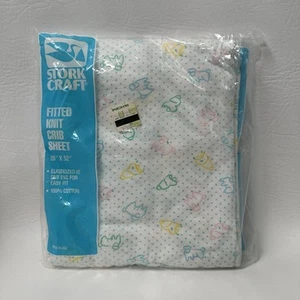 Sábana bajera ajustada vintage nueva de Stork Craft colorida oveja hecha en EE. UU. 28x52 - Imagen 1 de 5