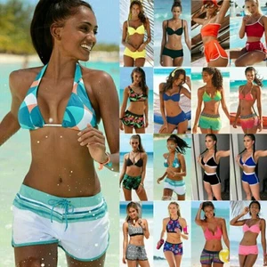 Sexy Damen Push Up Bikini Set mit Shorts Bademode Badeanzugй - Bild 1 von 24
