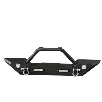 Parachoques delantero con luces de placa de cabrestante anillo en D para Jeep Wrangler JK Gladiator JT 07-24 Foto 1 de 4