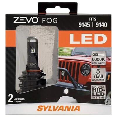 Sylvania 9145 9140 ZEVO LED 6000K Cool White Fog Light Bulb *NEW 2 PACK* - Image 1 of 3