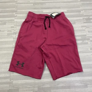 Under Armour UA Rival Terry Sweat Shorts Gym Mens Size S Small 10" Maroon $45 - Picture 1 of 8