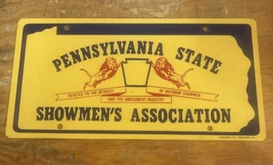 Vintage Pennsylvania State Showmen’s Association Nummernschild - Monarch Co - Bild 1 von 4