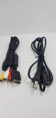 Playstation 1, PS2 (FAT) PS3 Slim AV Cable & Power Cord Bundle USA Seller - Image 1 of 3