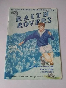 Programa de fútbol escocés Raith Rovers v Kilmarnock 1993 - Imagen 1 de 2