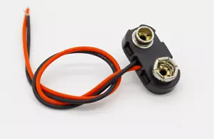 10 Pcs Snap on 9V (9 Volt) Battery Clip Connector Hard Shell T - Type Black - Picture 1 of 2